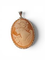 Pendant Mandile 1922 Woman Cammei  in Silver Conchiglia 2MCICM236.5